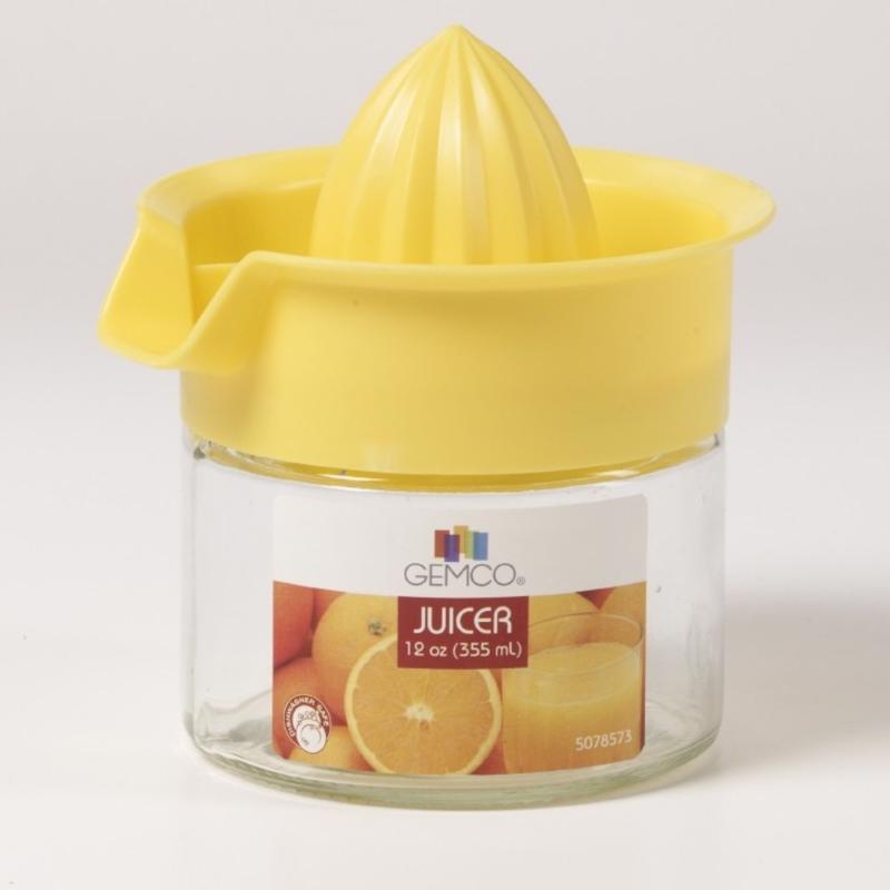 Lifetime Clear/Yellow Glass/Plastic Manual Juice Press 12 oz