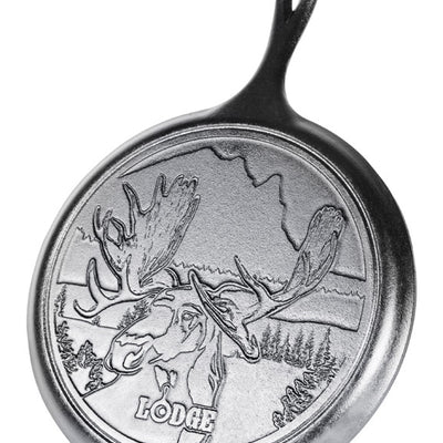 Lodge Wildlife Series-Bull Moose Cast Iron Griddle 10-1/2 in. Black