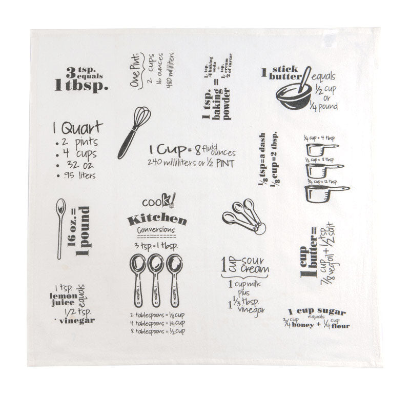 Kay Dee Cooks Kitchen Graphite Cotton Conversions & Equivalents Krinkle Flour Sack Towel