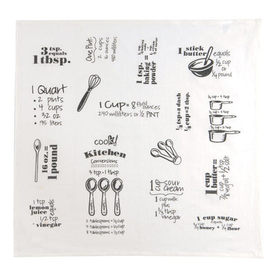 Kay Dee Cooks Kitchen Graphite Cotton Conversions & Equivalents Krinkle Flour Sack Towel