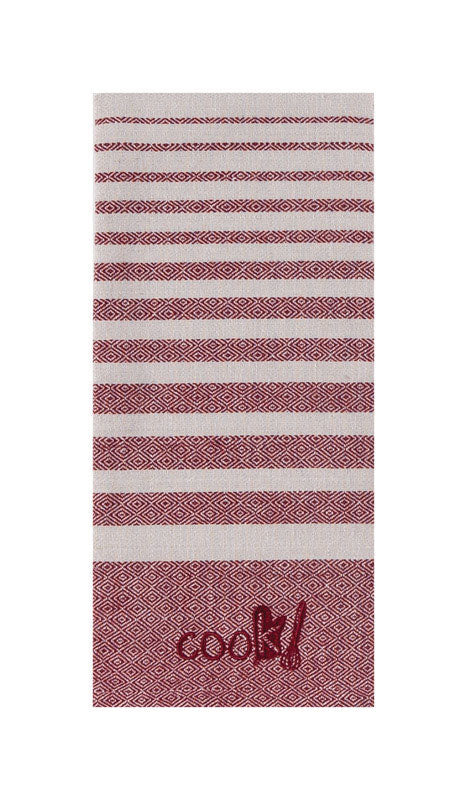 Kay Dee Cooks Kitchen Marsala Cotton Embroidered Tea Towel