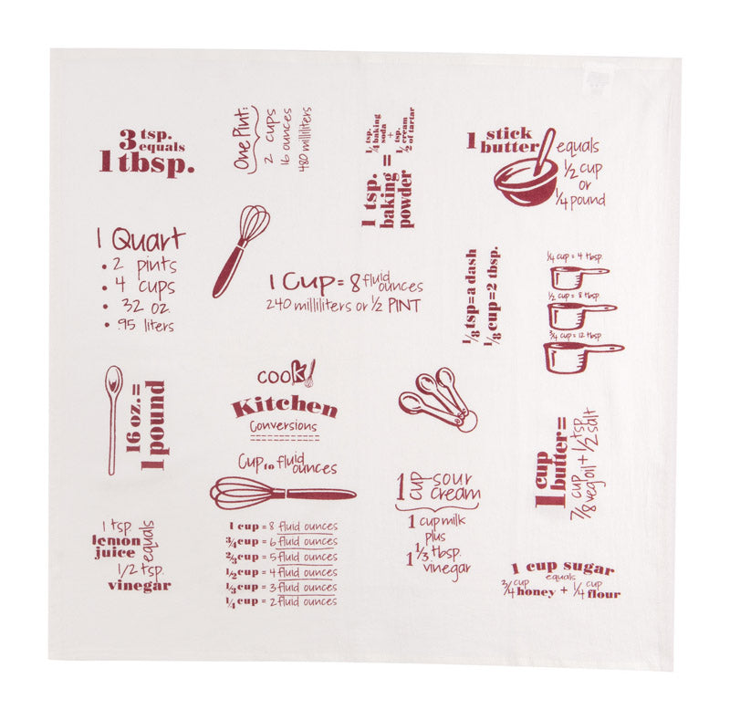 Kay Dee Cooks Kitchen Marsala Cotton Conversions & Equivalents Krinkle Flour Sack Towel