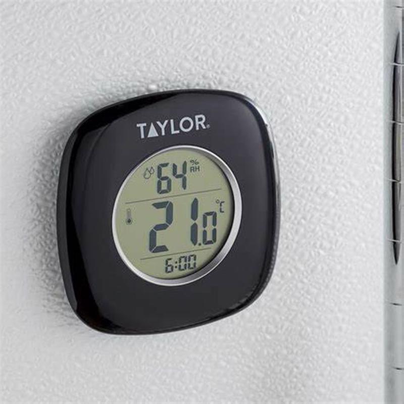 Taylor Hygrometer/Temperature/Time Digital Thermometer Plastic Black 4.75 in.