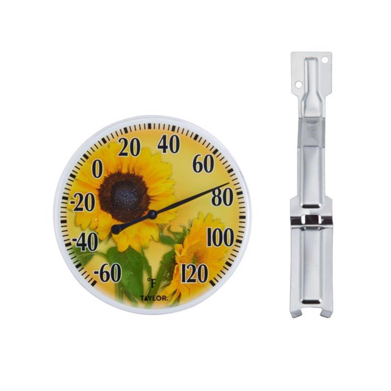 Taylor Sunflower Dial Thermometer Plastic Yellow 5.25 in.