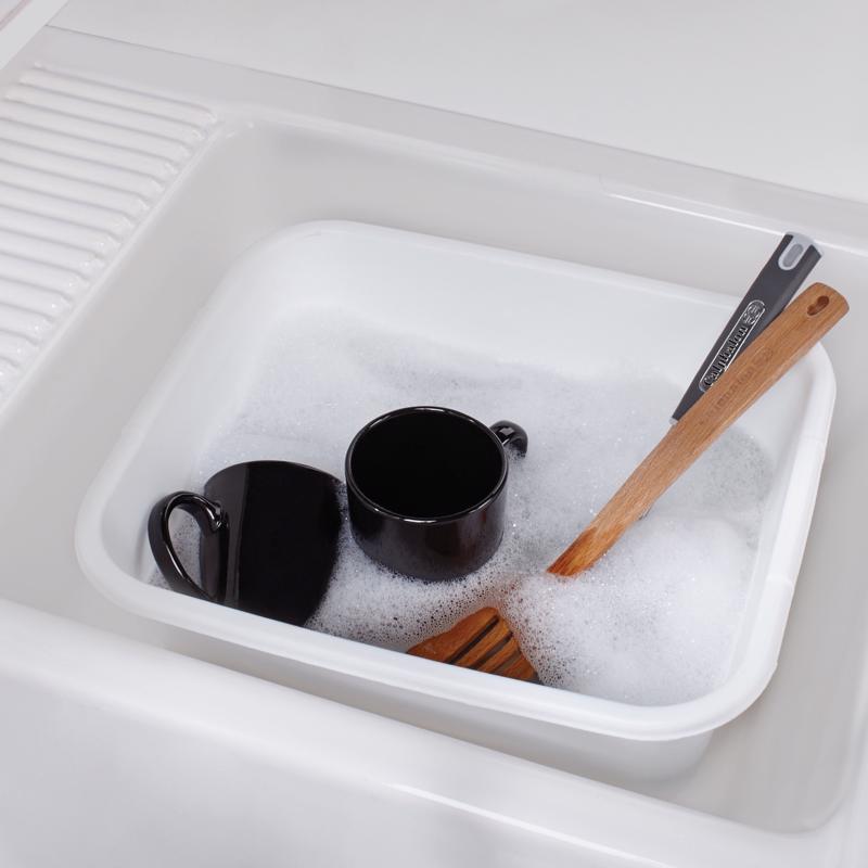 Rubbermaid White Plastic Dishpan 11.4 qt