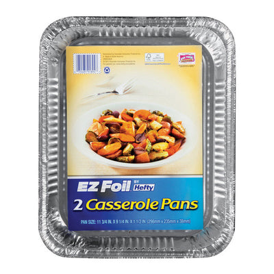 Hefty EZ Foil 9-1/4 in. W X 11-3/4 in. L Casserole Pan Silver 2 pk