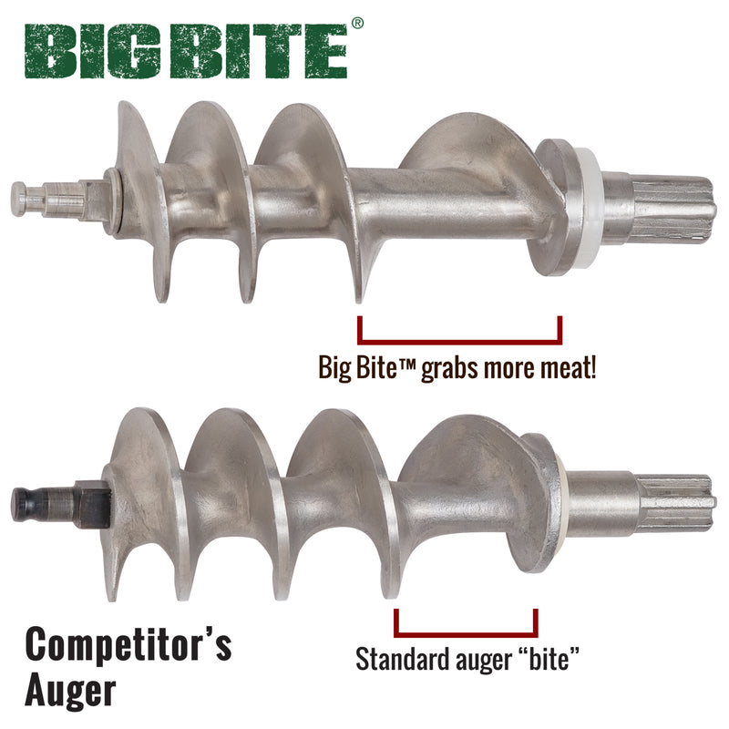 LEM Big Bite Brushed Silver 1 speed 7 lb #8 Electric Meat Grinder .5 HP