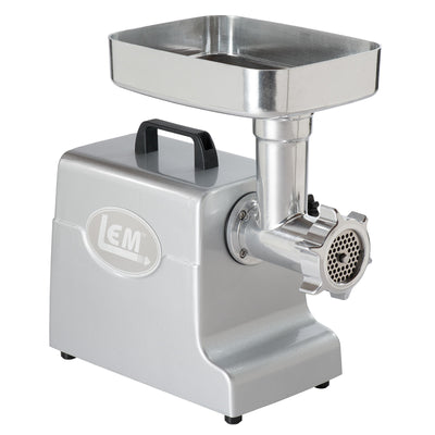 LEM Mighty Bite Brushed Nickel Silver 1 speed 4.5 lb #8 Electric Meat Grinder