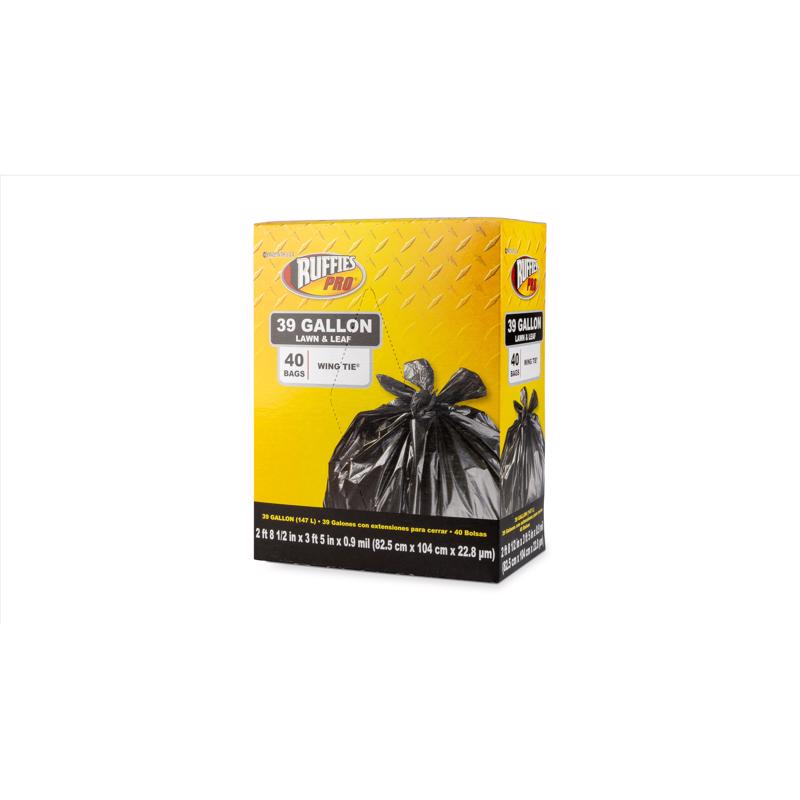 Ruffies Pro 39 gal Lawn & Leaf Bags Wing Ties 40 pk