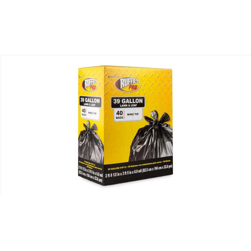 Ruffies Pro 39 gal Lawn & Leaf Bags Wing Ties 40 pk