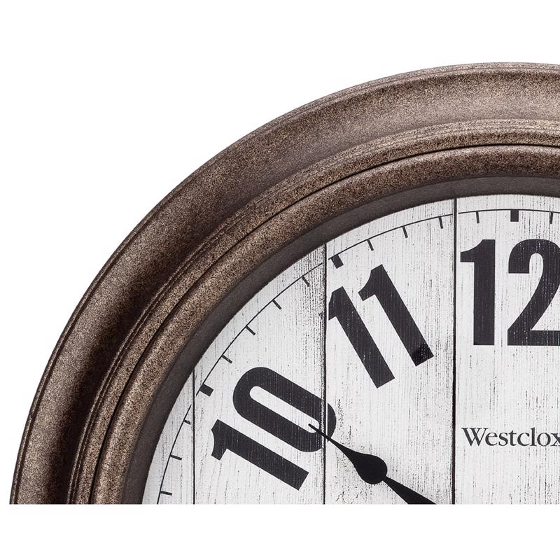 Westclox 15-1/2 in. L X 15-1/2 in. W Indoor Classic Analog Wall Clock Glass/Plastic Brown