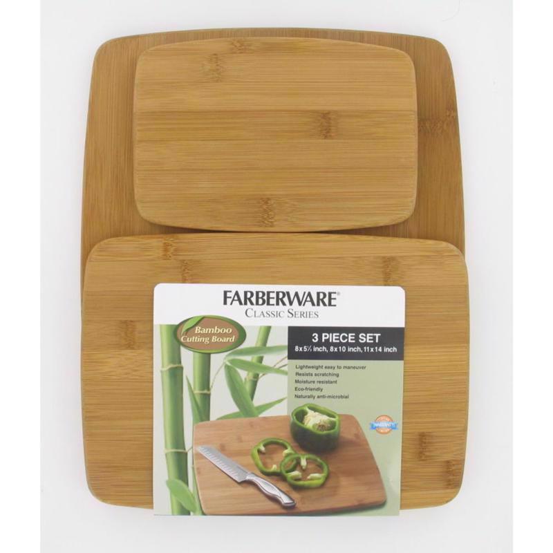 Farberware 14 in. L X 11 in. W X 0.25 in. Bamboo Cutting Board Set