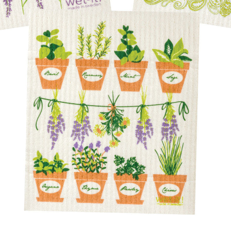 wet-it! Multicolored Cotton Fresh Herbs Dish Cloth