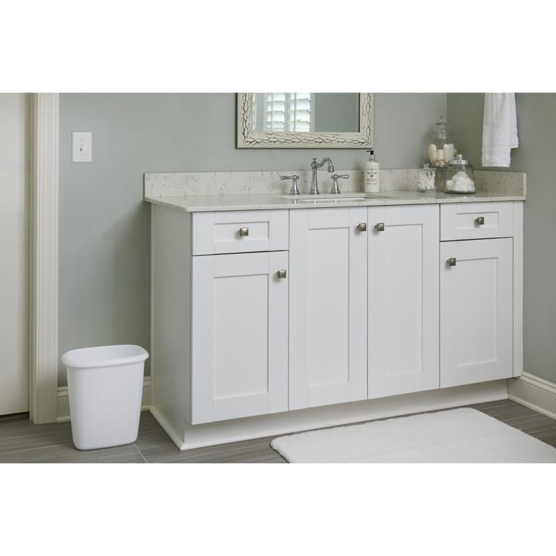 Rubbermaid Contours 3.5 gal White Plastic Vanity Wastebasket