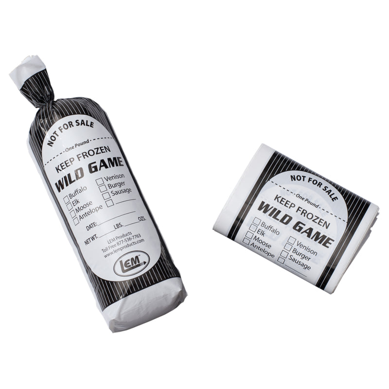 LEM 1 lb Black/White Wild Game Freezer Bags