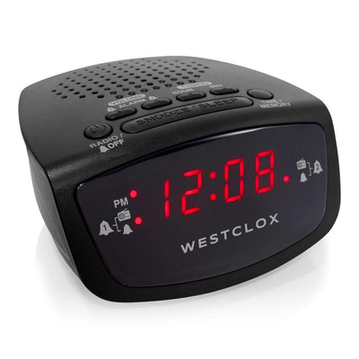Westclox Black AM/FM Clock Radio Digital Plug-In