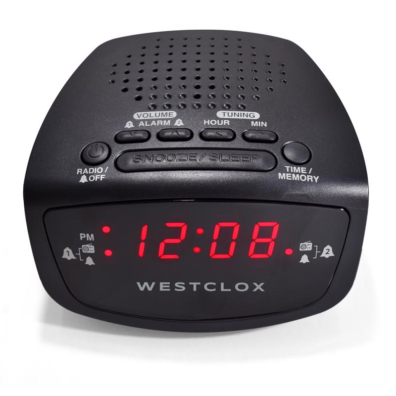Westclox Black AM/FM Clock Radio Digital Plug-In