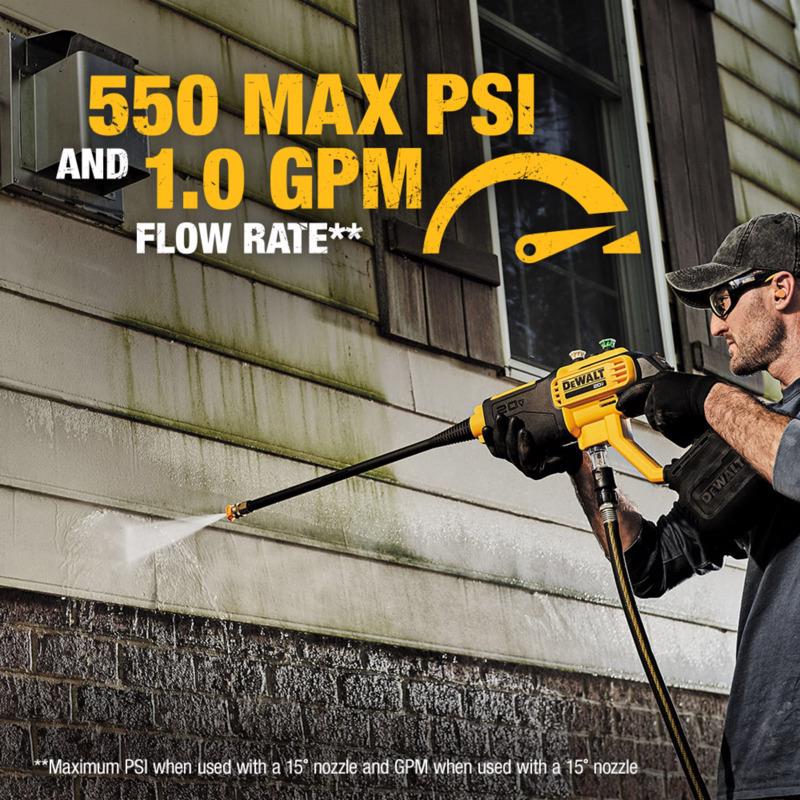 DeWalt 20V MAX DCPW550B OEM Branded 550 psi Battery 1 gpm Portable Power Cleaner Tool Only
