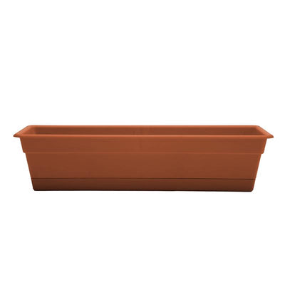 Bloem Dura Cotta 5.75 in. H X 24 in. W X 7.5 in. D Plastic Window Box Terracotta