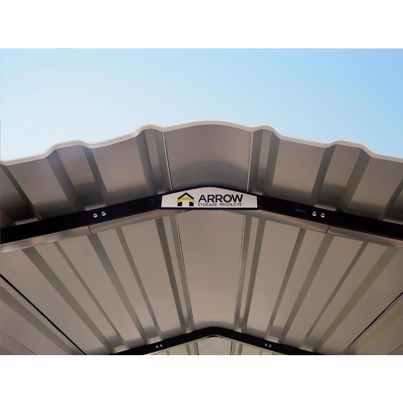 Arrow 12 ft. x 20 ft. Metal Horizontal Peak Carport without Floor Kit