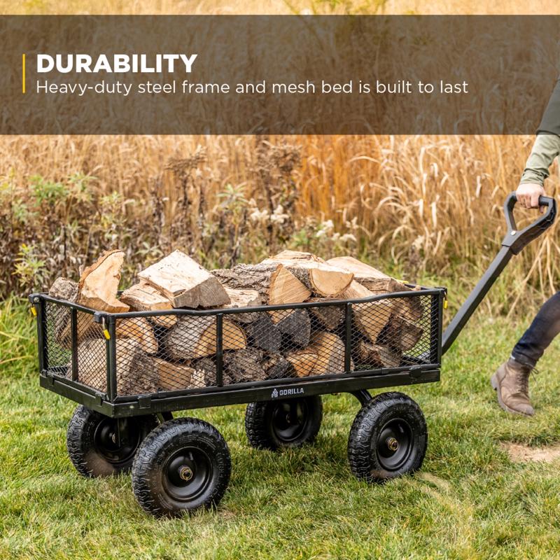 Gorilla Carts Steel Utility Cart 1200 lb. cap.