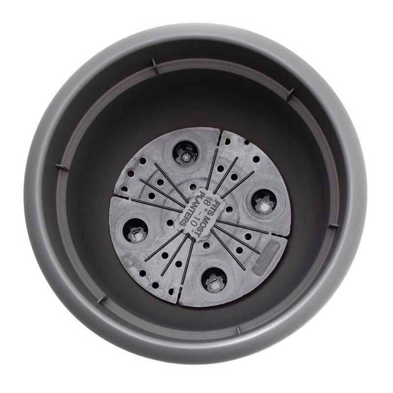Bloem Ariana 10.25 in. H X 13 in. W X 12 in. D Plastic Traditional Planter Charcoal