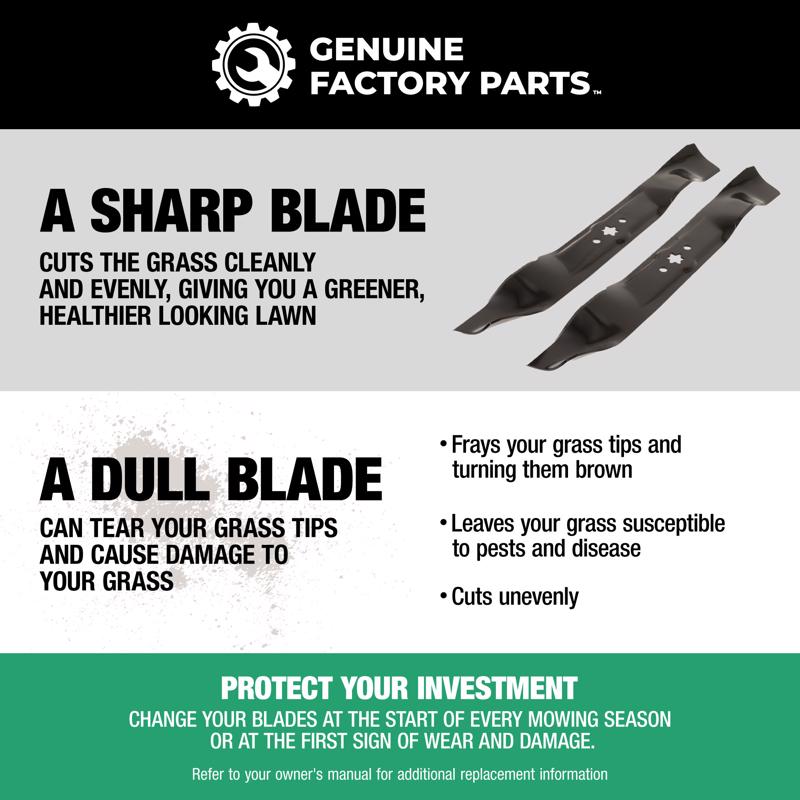 Genuine Factory Parts 42 in. 2-in-1 Mower Blade Set For Riding Mowers 2 pk