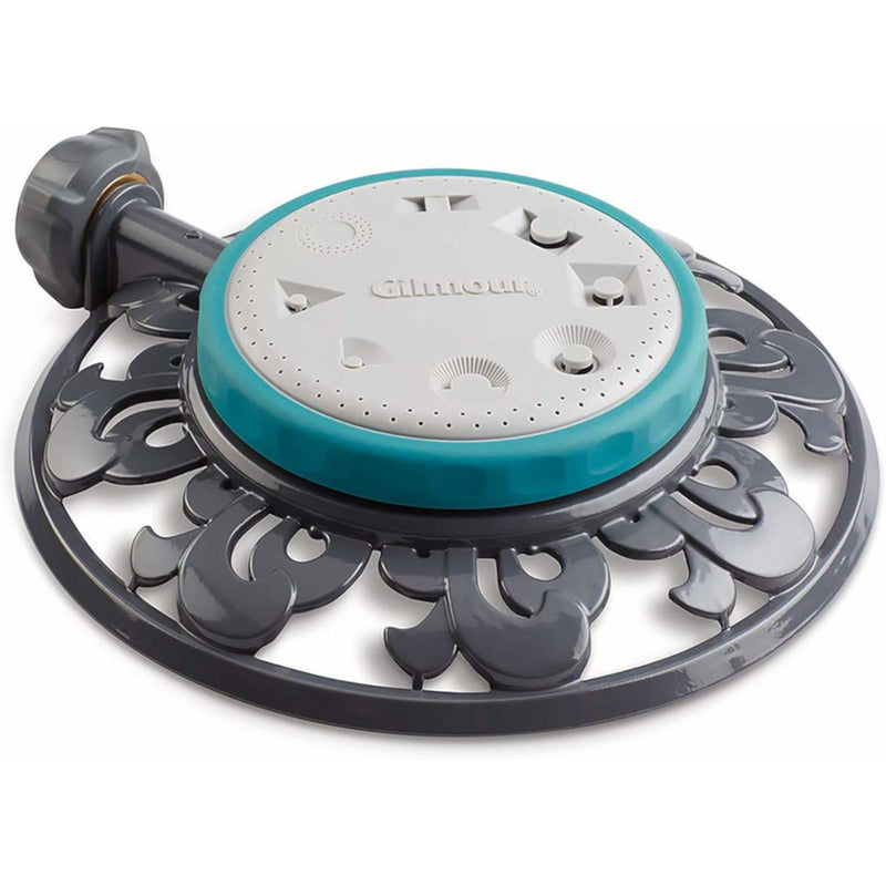 Gilmour Metal Ring Base 8-Pattern Turret Sprinkler 1225 sq ft