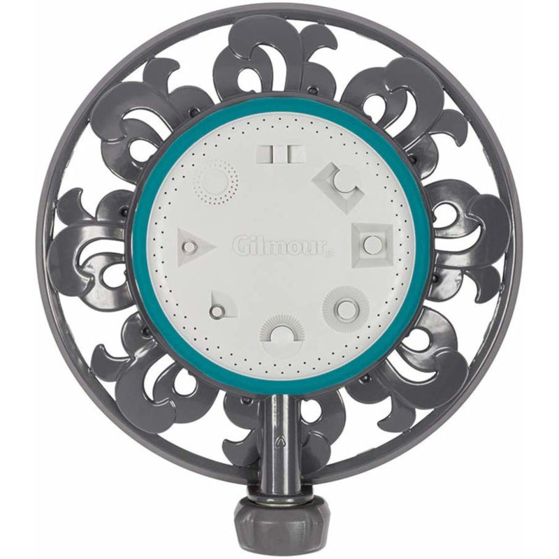 Gilmour Metal Ring Base 8-Pattern Turret Sprinkler 1225 sq ft