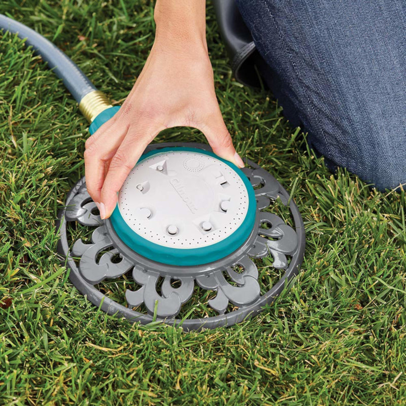Gilmour Metal Ring Base 8-Pattern Turret Sprinkler 1225 sq ft
