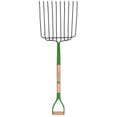 John Deere 10 Tine Steel Ensilage Fork 30 in. Wood Handle