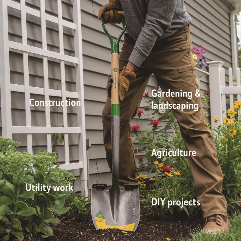 John Deere 42 in. Steel Digging Shovel Wood Handle