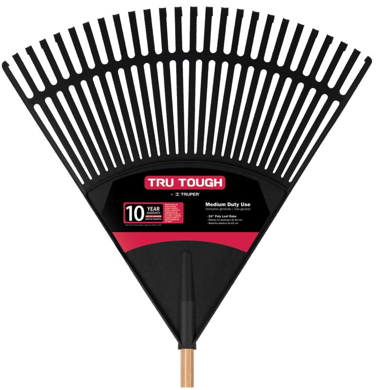 Truper Tru-Tough 66.5 in. 26 Tine Poly Leaf Rake Wood Handle