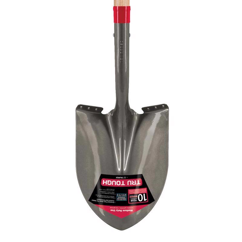Truper Tru-Tough 58.25 in. Steel Round Digging Shovel Wood Handle