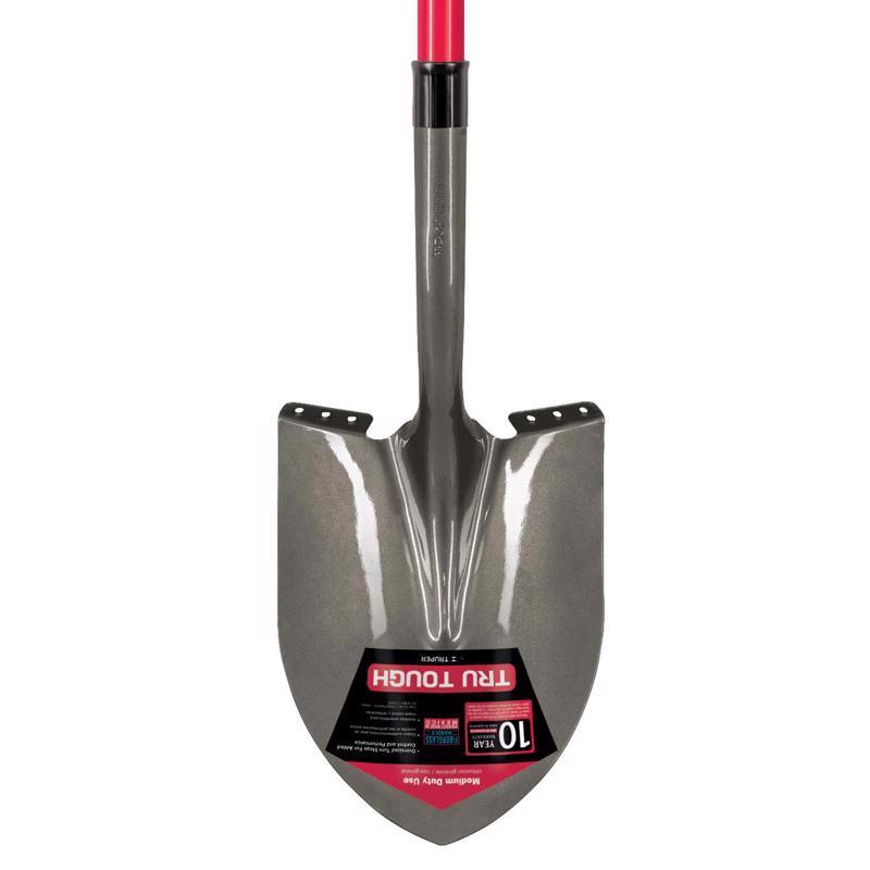 Truper Tru-Tough 56.75 in. Steel Round Digging Shovel Fiberglass Handle