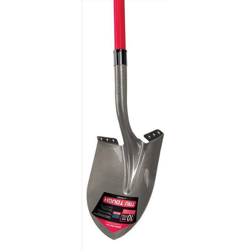 Truper Tru-Tough 56.75 in. Steel Round Digging Shovel Fiberglass Handle