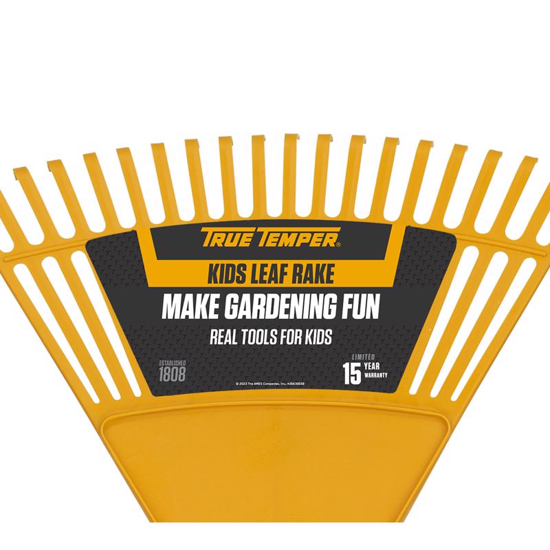 True Temper 55.75 in. 20 Tine Poly Kids Rake Wood Handle