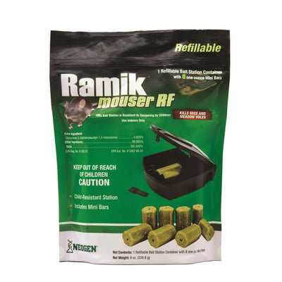 Ramik Mouser Refillable Toxic Fish-Flavored Bait Station and Bait Blocks For Mice 8 oz