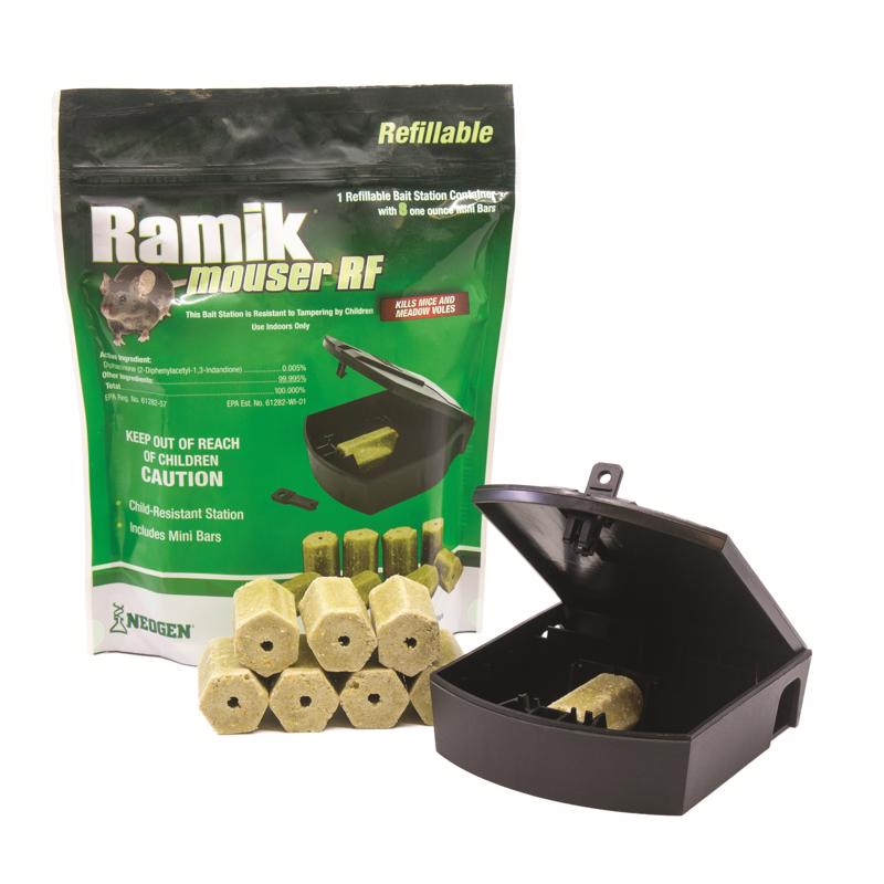 Ramik Mouser Refillable Toxic Fish-Flavored Bait Station and Bait Blocks For Mice 8 oz