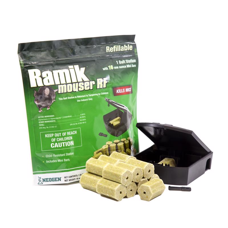 Ramik Mouser Refillable Toxic Fish-Flavored Bait Station and Bait Blocks For Mice 16 oz