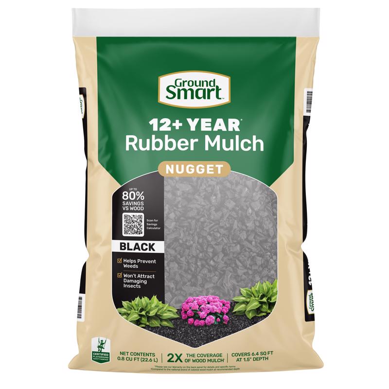 Ground Smart Black Rubber Nuggets 0.8 cu ft