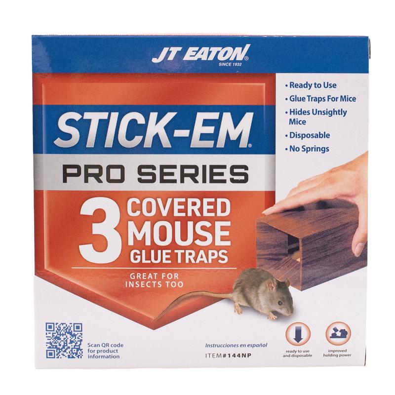 JT Eaton Stick-Em Pro Series Small Covered Animal Trap For Mice 3 pk