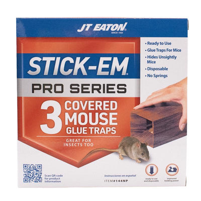 JT Eaton Stick-Em Pro Series Small Covered Animal Trap For Mice 3 pk
