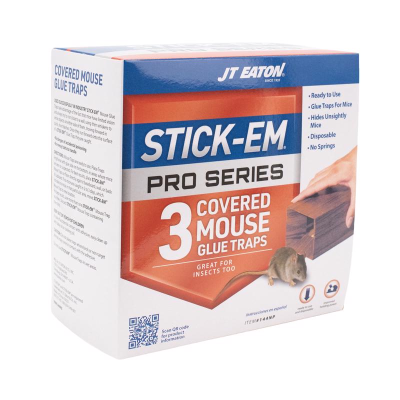 JT Eaton Stick-Em Pro Series Small Covered Animal Trap For Mice 3 pk
