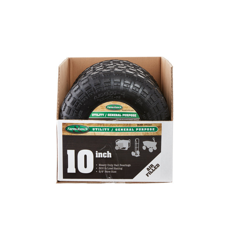 Farm and Ranch 6 in. D X 10 in. D 300 lb. cap. Centered Tire Rubber