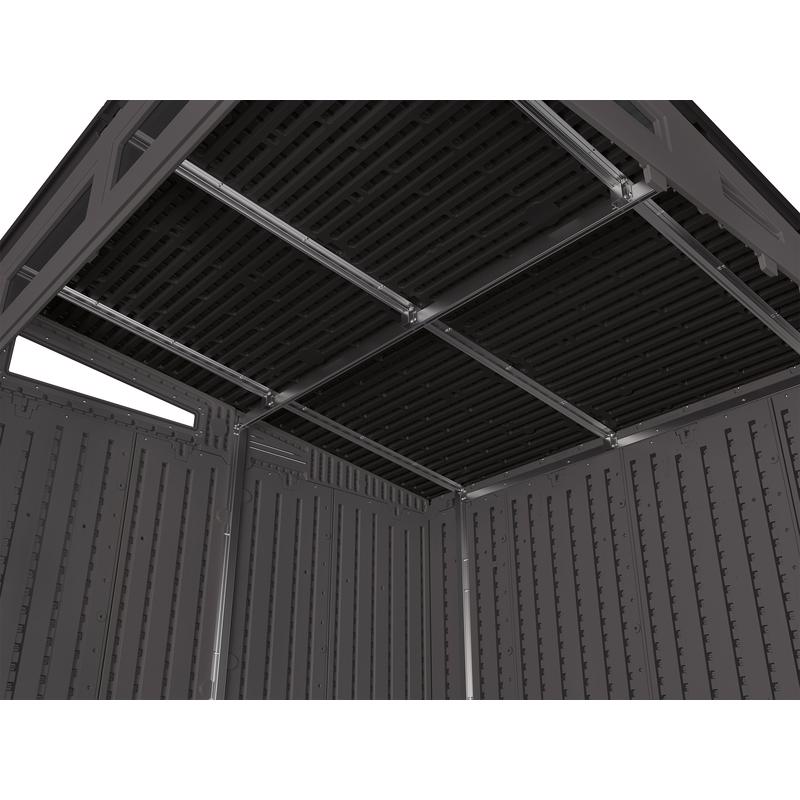 Suncast Modernist 7 ft. x 7 ft. Resin Vertical Pent Storage Shed with Floor Kit