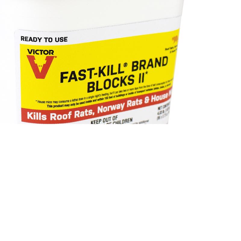 Victor Fast-Kill Brand Blocks II Toxic Rodenticide Bait Blocks For Mice and Rats 4 lb