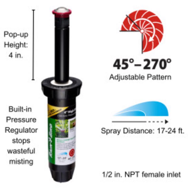 Rain Bird 22SA Series 4 in. H Adjustable Pop-Up Rotary Sprinkler