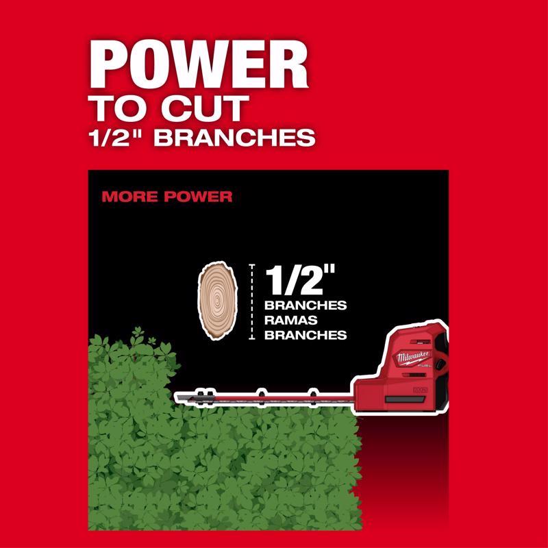 Milwaukee M12 FUEL 2533-21 8 in. 12 V Battery Hedge Trimmer Kit (Battery & Charger)