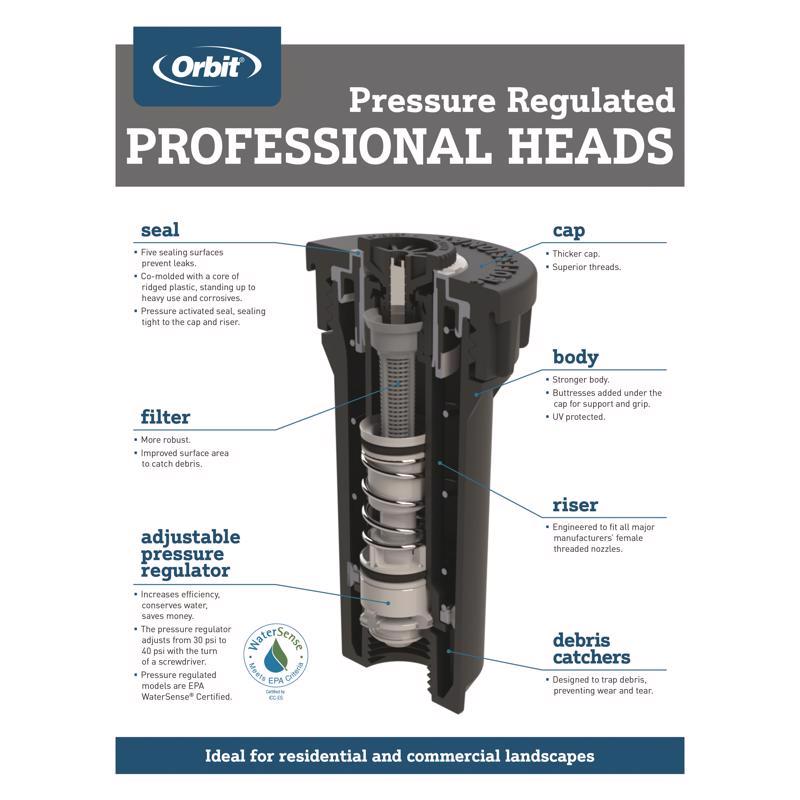 Orbit Professional Series 2 in. H Full-Circle Pop-Up Spray Head